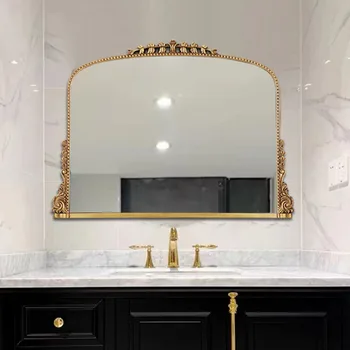 Prantsuse kerge luksus retro kaarjas Euroopa vannitoa peegel, mis rippus peegli vannituba kaste nikerdatud dekoratiivsed manuf