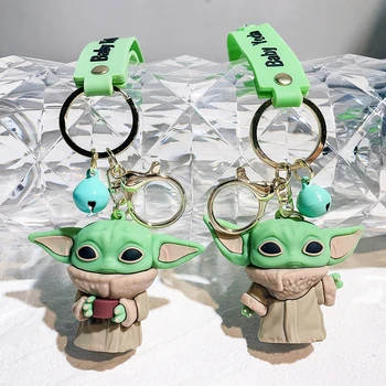Anime Yoda Beebi Võtmehoidja Cartoon Armas Star Wars Beebi Yoda Joonis Võtmehoidjad Kott Auto Keyrings Ripats Kingitus Mänguasi Lastele