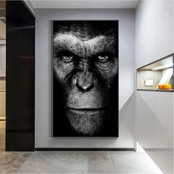 Kaasaegne Musta Gorilla Lõuendil Maali Seina Art Plakatid ja Pildid Põhjamaade Loomad Pilt elutuba Home Decor Cuadros