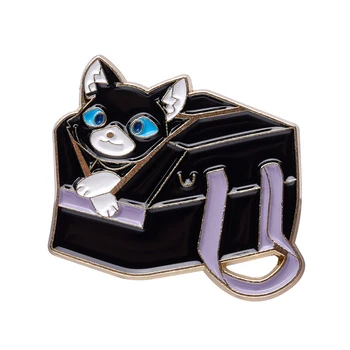 Cartoon Must kass, Sõle Armas Loom sõrmed Kott Kaunistatud metallist rinnamärk Lisaseadmete hulgi-Kingitus sõpradele