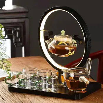 Klaas semi-automatic tee määrata kombineeritud lamp ringi mull teekann, tee artefakt Kung Fu teacups laisk kodus.