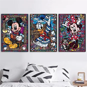 Disney Anime Multikas Miki Minni Hiir Seina Art Lõuend Maali Poster Print Room Seina Kaunistamiseks Pilt Kid Kodus Seina
