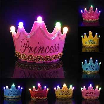 1p LED Crown peapaela Sünnipäevaks Poisid Ja Tüdrukud Kuma Müts Baby Shower Teenetemärgi Aksessuaarid Lastele Kingitus Fotograafia Prop