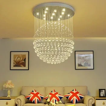 Crystal LED-Lühter duplex korrus pall crystal lamp elutuba kaasaegse lihtne atmosfääri pööningul söögituba, magamistuba lamp