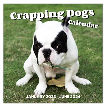 1 Töö 2024 Seina Kalender-2024 Kalender 12 Kuu Pooping Koerad Kalender 2024 Naljakas Gag Kingitused