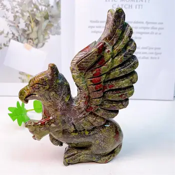 16cm Loodusliku Draakon Vere Griffin Crystal Nikerdatud Kuju Loomade Moe Koju Ornament Kunsti Laekuva Kingitus 1TK