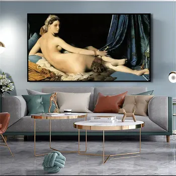 Ingres - Suur Odalisque 1780 Kuulus Maal Vintage Plakat Pildid Lõuend Seina Art Pilt elutuba Home Decor
