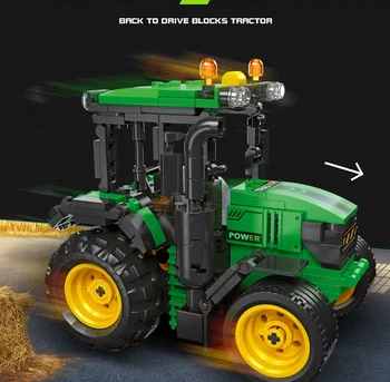 2023 Linna Loovust Traktori Building Block Tehnilised Maaelu Talu Tellised Lapsed Mänguasjad, Beebi Kingitus
