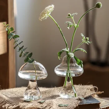 Seene Kujuline Klaasist Vaas Hydroponics Taim Vaas Loominguline Klaasist Käsitööd Decor Kodus elutoas Vaasi Taim lillepotid