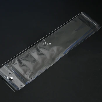 Hulgi-100tk 6*27cm Isekleepuv Tihend OPP Pakett Selge, Mini Väike Plastikust Kotid, Ehted Pakendi Accessary PDC01-07