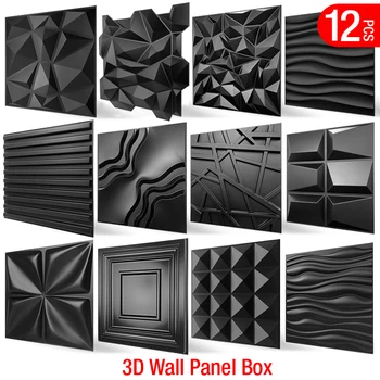12PC 50x50 cm 3d kunst kips lõigata geomeetriline diamond nikerdatud puidust liim alt seina 3d seina kleebis 3d seina paneeli kodu kaunistamiseks