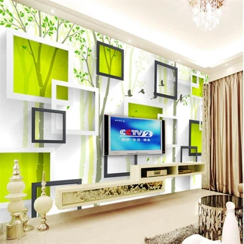 wellyu de papel parede 3d Kohandatud taustpildi Abstract tree 3D box TV taust seina de papel parede para quarto behang