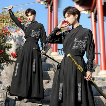 Vana-Hiina Kleit Hanfu Meeste Traditsioonilised Tikandid Kleidid Hiina Stiilis Võitluskunstide Cosplay Kostüüm Kimono Õpilase Vormiriietus