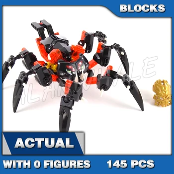 145pcs Bionicle 6-jalaga Issand Kolju Ämblikud Mask Grip-ja-purustada Funktsiooni 6011 ehitusplokk Mänguasjad Ühilduv Lapsed Telliskivi