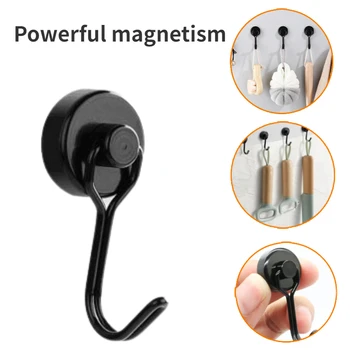 2TK Must/hõbe Tugevaid Neodüüm Magnet Konks Läbimõõt 20mm Küünte-tasuta Magnetid mitmeotstarbeline Külmkapp püsimagnetitega Konksud