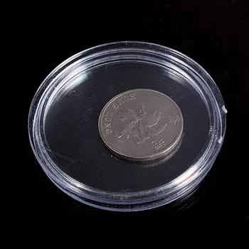 10 tk Väike ümmargune läbipaistev plastik mündi kapslid kasti 25mm
