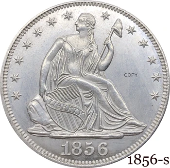 Ameerika Ühendriigid USA 1856 S ½ Dollari Istuva Vabaduse Poole Dollari Cupronickel hõbetatud Allpool Eagle Koopia Mündi Moto: Nr