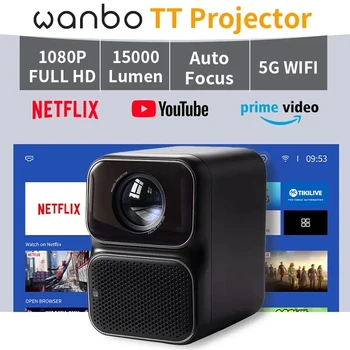 Wanbo TT 4k Projektor 1080P Wifi 5G Linux Süsteemi 15000 Luumenit Dolby Heli Tala Projektor kodukino Telkimine Ourdoor