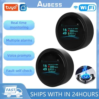 AUBESS Tuya Wifi Maagaasi Andur Põlevate Leibkonna Smart VEELDATUD Gaasi Detektor Alarm Lekke Andur Wifi Temperatuuri Andurid
