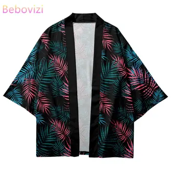 Harajuku Lehed Prindi Haori Mood Beach Yukata Jaapani Kimono Jakk Streetwear Naised Meeste Särgid Top Pluss Suurus 5XL 6XL
