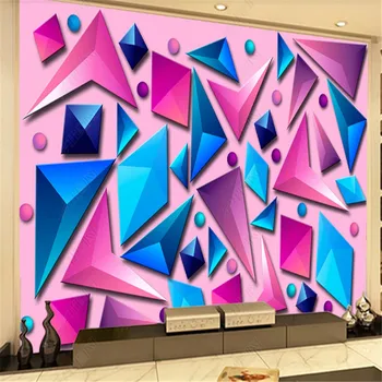 Värvikas kolmemõõtmeliste Geomeetriliste Magamistuba Tapeedid Kerge, Luksuslik elutuba TV Taust Müüri Seina Paber Home Decor