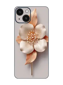 Rose Gold Flower ja Diamond iPhone 14 Tagasi Filmi - Piklikud ja Dramaatiline Disain, Teha Julge Avalduse Seade