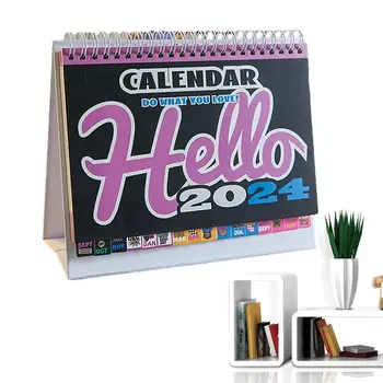 Laua Kalender 2024 Töölaua Kalender Stiilne Ja Ilus Töölaua Kalender Flip-up, Disain Ja Väike Silt Auto Kooli