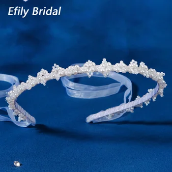 Efily Hairbands Naiste Juuste Aksessuaarid Disainer Beaded Kõvadele Pulm Pearl Crystal Peapael Lindi Pruudi Peakatet Ansamblid