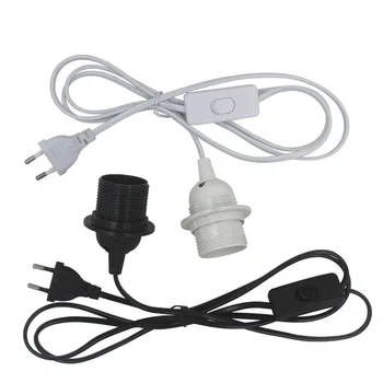 303 Nupp Switch Wire Plug+E27 Lamp Omanik Ühendage Juhe 1,8 m toitekaabel ELI ja USA Pistik E27 Pirn Omanik Ühendage Juhe
