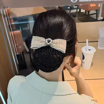 Peakatet Bowknot Hobusesaba Clip Camellia Naiste Kevad Klambrid Korea Kakuke Snood Hairgrips Kate Net Professionaalne Headdress