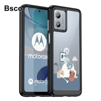 Nuku Stiilis Läbipaistev Akrüül Protective Case For Motorola Moto G53 5G Põrutuskindel Raske tagakaas