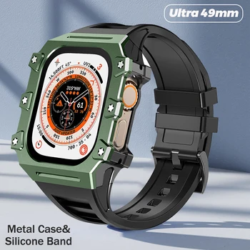 Luksus Muutmine Komplekt Metall puhul Apple ' i Watch Band Ultra 49mm Silikoon Sport Rihm Iwatch Ultra 49mm Asendamine Käepael