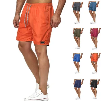 Suvine Meeste lühikesed Püksid Lahti Vabaaja Korvpalli Spordi Püksid Beach Püksid (Solid Color Trend Kiire Kuiv lühikesed Püksid Lukuga Tasku Sörkimine