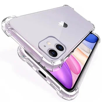 Läbipaistev Põrutuskindel Telefon Case For iPhone 11 12 13 14 15 Pro Max mini Pehmest Silikoonist Kest X-XR, XS 8 7 Plus SE 2020 tagakaas