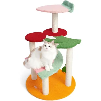 41.3 tolline multi lugu kass puu kass torn puu-kujuline platvorm ja sisal kaetud kriimustada veerud, indoor cat mööbel