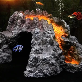 Vulkaani Kuju Kaunistused Vulkaanipurse Vaik Koobas Kaunistused Kala Magada, Ülejäänud Maja Akvaariumi Kala Tank Teenetemärgi