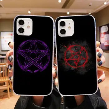NBDRUICAI Saatanlik Pentagramm Raske Telefoni Case for iPhone 8 7 6 6S Pluss X 5S SE 2020 XR 11 pro XS MAX 12 12Mini