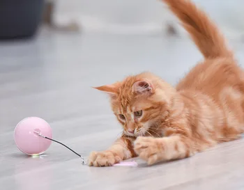 Elektrilised Cat Toy Ball Interaktiivne USB-Laadimine Automaatselt Keerates Jooksev Kass Mängib Mänguasi Kiusasid Palli LED Helendav Kassi Mänguasi