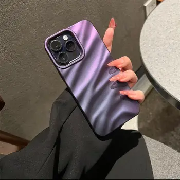 Luksuslik 3D-Kunsti Laine Muster Silikoon Telefon Case For iPhone 15 14 13 12 11 Pro Max Vee Sulin on Soft TPU Põrutuskindel tagakaas