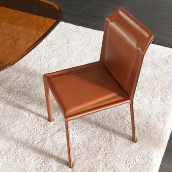 Nordic light luksus sadul nahast söögi tool kodus kaasaegse lihtne seljatugi minimalistlik disain tool