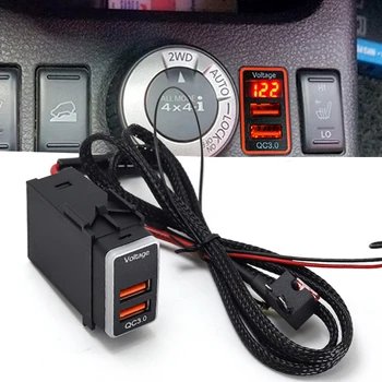 Näiteks Nissan Sentra Altima QC 3.0 Kiire Laadimine Auto Dual Kiire USB Telefoni Laadija Adapter 12V Kaabel LED Digitaalne näidik Tarvikud