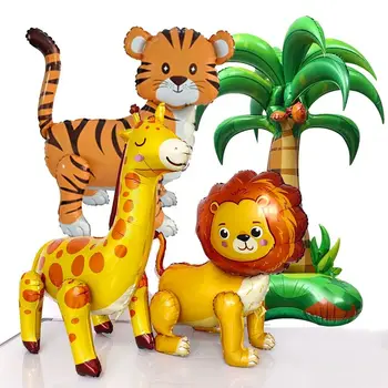Jungle Sünnipäeva Foolium Õhupalli Lapsed Lion Safari Loomade Loomade Teema Poole Cute Cartoon Pool Tarvikud