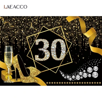 Laeacco Õnnelik Vapustav 30. Naiste Sünnipäeva Punase Lindi Kõrged Kontsad Diamond Plakat, Bänner Foto Taust Foto Tausta