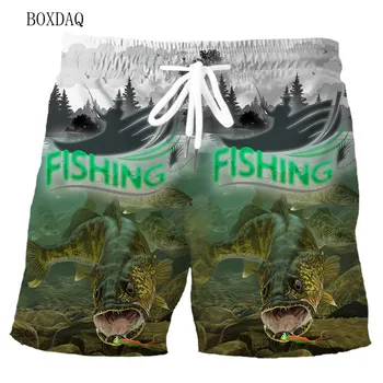 Mood Kalapüügi Meeste lühikesed Püksid Suvel 3D Kala Trükitud Beach Vabaaja Püksid Pluss Suurus 6XL Mees Riided Street Elastne Vöökoht lühikesed Püksid