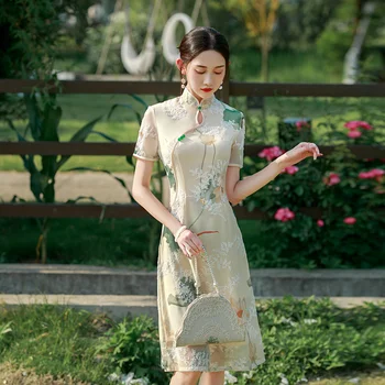 sheng coco Uus Sifonki Traditsiooniline Hiina Kleit Naistele Cheongsam Suvel Paranenud Noor Tüdruk Qipao Klassikaline Idamaine Kleidid