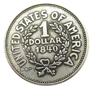 USA 1840 India Dollari Mälestus hõbetatud Koopia Mündid