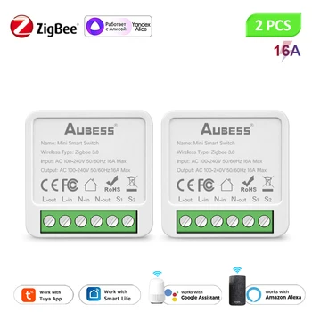 Tuya Zigbee Smart Light Switch 2-Tee-Kontrolli 16A Lülitub Moodul Remote Arukas Kodu Smart Elu App Tööd Alexa Google Kodu