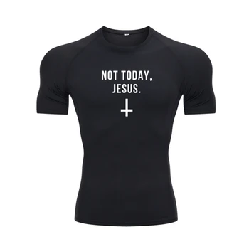 Ole Täna Jeesus T-Särk Naljakas Saatanlik Ateist T-Särk Tihe Puuvill Mehed Eesotsas T-Särk Camisa Allahindlus Top, T-Särgid