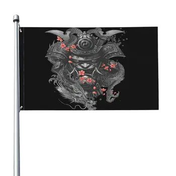 Samurai Warrior Jaapani Bushido Se I Re S Dragon Knight Flag Banner Rippuvad Klubi Partei Reklaam Tasuta Kujundus