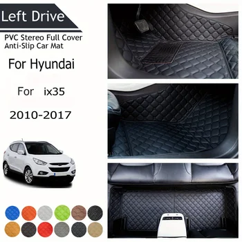 TEGART 【LHD】Jaoks Hyundai Jaoks Ix35 2010-2017 Kolme Kihiga PVC Stereo Täielikult Katta Anti-Slip Auto Matt Auto põrandamatid Auto Tarvikud